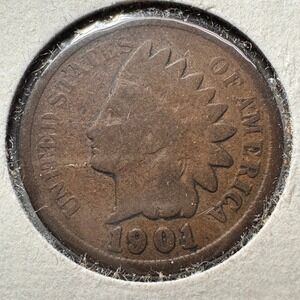 1901 Indian Head Cent One Cent Coin US Mint